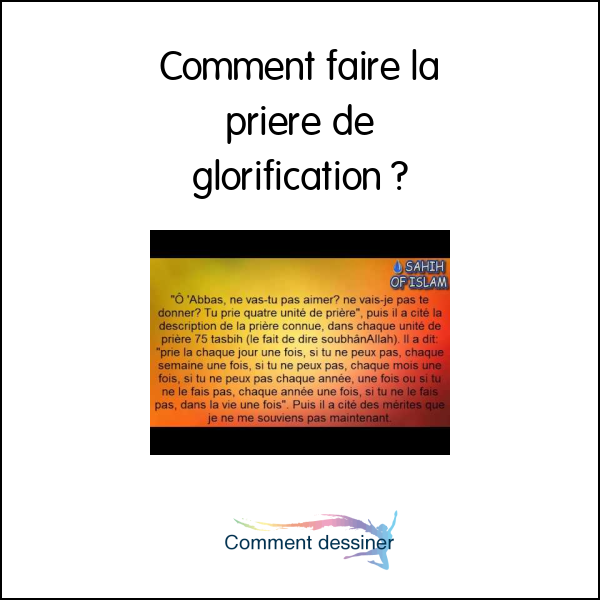 Comment faire la priere de glorification